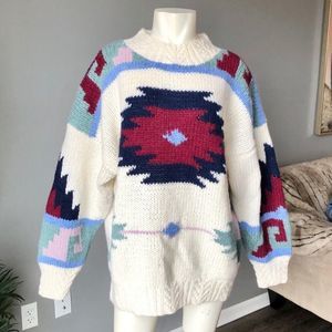 Vintage Susann D hand knitted Aztec Sweater
